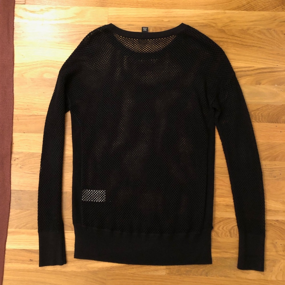 DKNY Black Silk Mesh Sweater